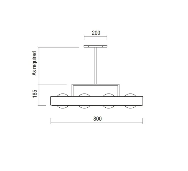 Suspension, Kernel, noir, LED, L80cm, H20cm - Bert Frank