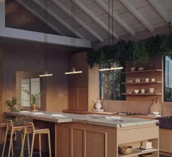 Suspension, Kilter, laiton, IP44, LED, 2200K, 375 lm, L64cm, H12,2cm - Tala