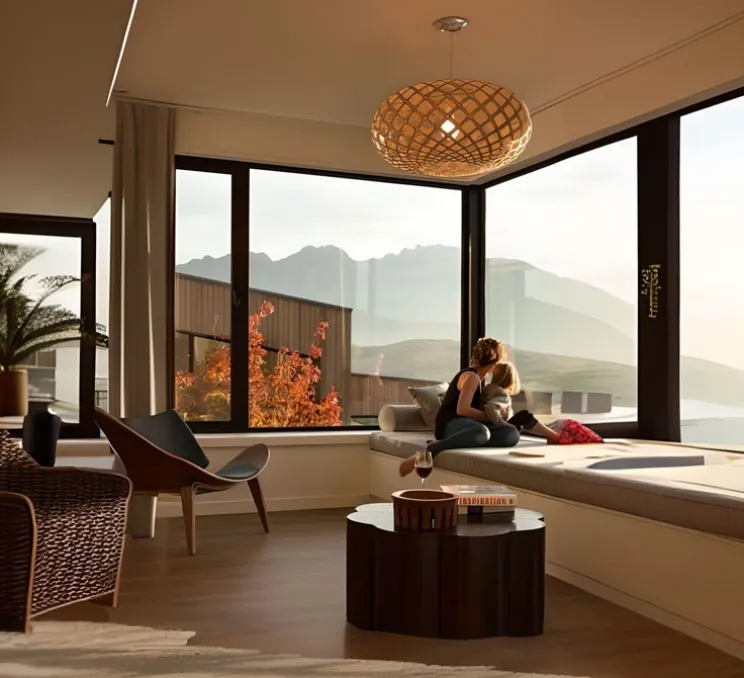 Suspension, Kina, version assemblée, bambou naturel, Ø44cm, H20cm - David Trubridge