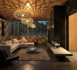 Suspension, Kina, version assemblée, bambou naturel, Ø44cm, H20cm - David Trubridge