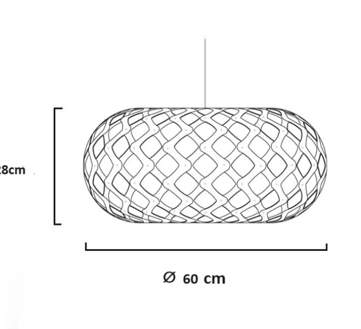 Suspension, Kina, version assemblée, bambou naturel, Ø60cm, H28cm - David Trubridge