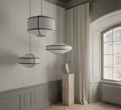 Suspension, Kite 2B, blanc & noir, Ø65cm, H45cm - New Works