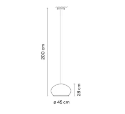 Suspension, Knit, 7460, beige, LED, dim, Dali, 2700K, 4782 lm, Ø45cm, H35cm - Vibia