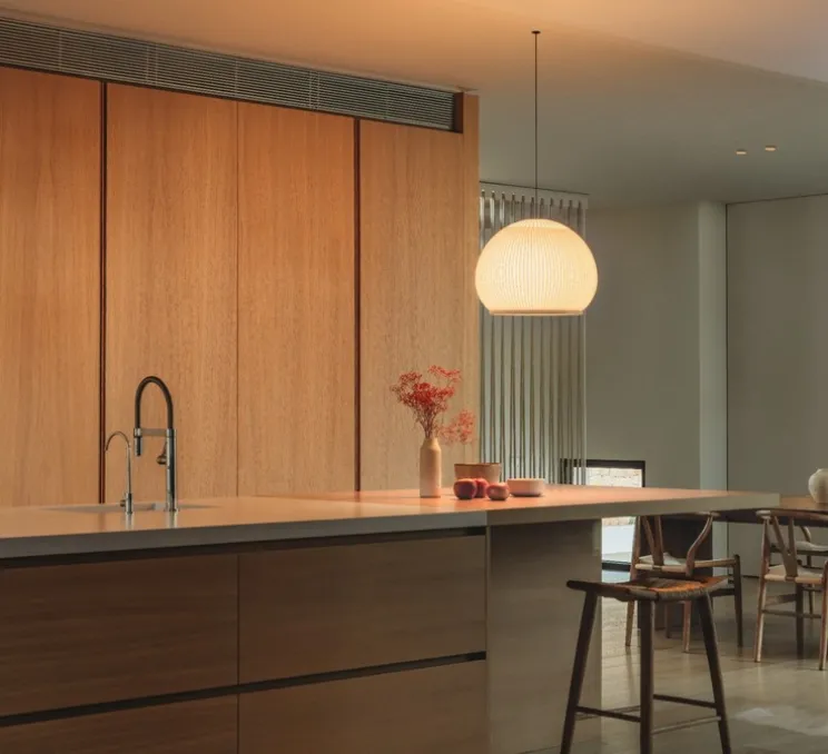 Suspension, Knit, 7460, beige, LED, dim, 1-10V, 2700K, 4740 lm, Ø45cm, H35cm - Vibia