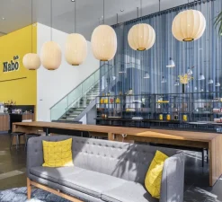 Suspension, Knit Wit, high, jaune, lever de soleil, Ø65cm, H89cm - Made by Hand