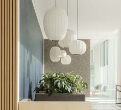 Suspension, Knit Wit, High, blanc perle, Ø65cm, H89cm - Made by Hand