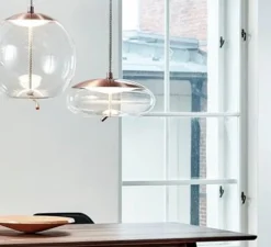 Suspension, Knot disco, transparent, cuivre , Ø50cm - H24,5cm - Brokis