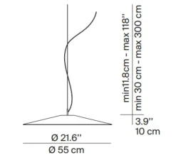 Suspension, Koinè, bleu, LED, dim, coupure de phase, 2700K, Ø55cm, H10cm - Luceplan