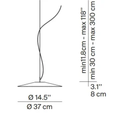 Suspension, Koinè, bleu, LED, dim, coupure de phase, 2700K, Ø37cm, H8cm - Luceplan