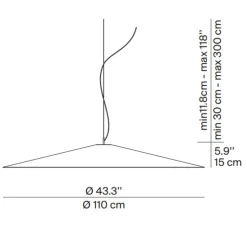 Suspension, Koinè, bleu, LED, dim, coupure de phase, 2700K, Ø110cm, H15cm - Luceplan