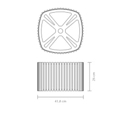 Suspension, Komorebi Square Large, Chêne, Ø40,9cm, H26cm - Umage