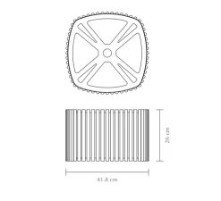 Suspension, Komorebi Square Large, Chêne foncé, Ø40,9cm, H26cm - Umage