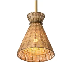 Suspension, Kon Tiki, rotin, laiton vintage, Ø20cm, H24cm - Eichholtz