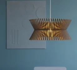 Suspension, Kontro 6000, bois, marron, LED, Ø45cm, H21cm - Secto Design