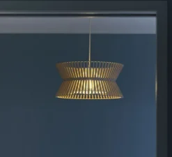 Suspension, Kontro 6000, bois, marron, LED, Ø45cm, H21cm - Secto Design
