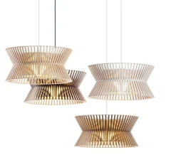 Suspension, Kontro 6000, bois, marron, LED, Ø45cm, H21cm - Secto Design
