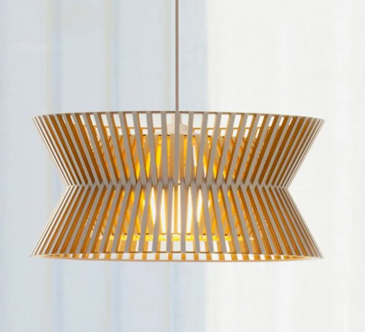 Suspension, Kontro 6000, bouleau naturel, LED, Ø45cm, H21cm - Secto Design