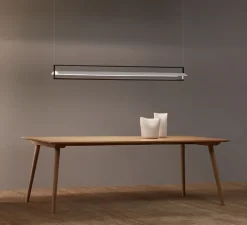 Suspension, Kontur 6438, blanc et noir, LED, 2700K, 3876lm, Ø16cm, H162cm - Vibia