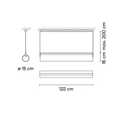 Suspension, Kontur 6476, blanc et noir, LED, 2700K, 2907lm, Ø16cm, L122cm - Vibia