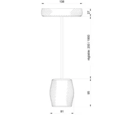 Suspension, Korto, bleu, Ø8,1cm, H9,5cm - Alucyne