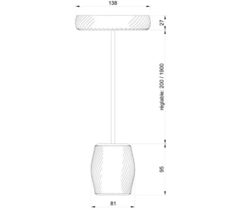 Suspension, Korto, bleu, Ø8,1cm, H9,5cm - Alucyne