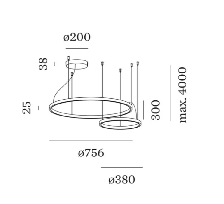 Suspension, Kujo 3.1, bronze, LED, dim, 2700K, 3100 lm, Ø75,6cm, H30cm - Wever&Ducré