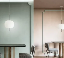 Suspension, Kushi 16, blanc et noir, Ø16cm, H26cm - KDLN