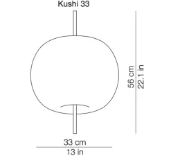 Suspension, Kushi 33, blanc et cuivre, Ø33cm, H56cm - KDLN