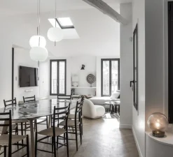 Suspension, Kushi 33, blanc et laiton, Ø33cm, H56cm - KDLN