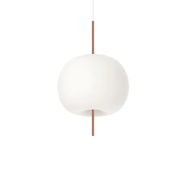 Suspension, Kushi XL, cuivre, blanc, Ø43cm, H65cm - KDLN