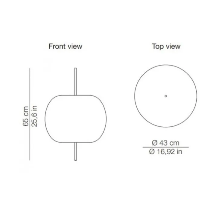 Suspension, Kushi XL, noir et blanc, Ø43cm, H65cm - KDLN