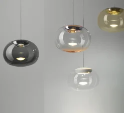 Suspension, La Mariée, gris fumé, LED, dim, 3000K, 1008 lm, Ø28cm, H21,3cm - Stilnovo