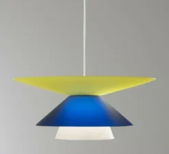 Suspension, Lady Galala, jaune 60, bleu 40, blanc 25, Ø60cm, H30cm - Martinelli Luce