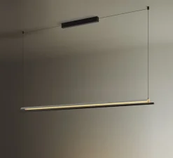Suspension, Lamina 165, noir et blanc, LED, dim, 2700K, 1979 lm, L179,8cm, H4cm - Santa & Cole