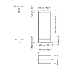 Suspension, Lamina 45, noir et blanc, LED, dim, 2700K, 711 lm, L58,7cm, H12,6cm - Santa & Cole