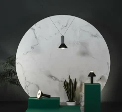 Suspension, lampe à poser, FUJI, noir et blanc, IP44, L17,5cm, H24cm - Faro