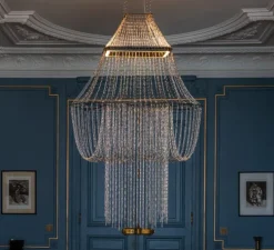 Suspension, Lampe C 900, argent, LED, dim, 2400K, 6200 lm, L90cm, H152cm - DCW éditions Paris