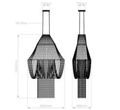 Suspension, Lampe C 900, argent, LED, dim, 2400K, 6200 lm, L90cm, H152cm - DCW éditions Paris