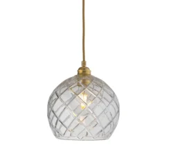 Suspension, Large Check, Crystal Rowan 22, transparent, or , Ø22cm, H22cm - Ebb and Flow