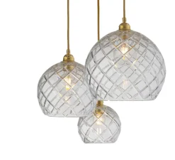 Suspension, Large Check, Crystal Rowan 22, transparent, or , Ø22cm, H22cm - Ebb and Flow