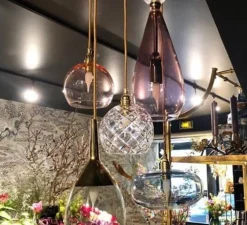 Suspension, Large Check, Crystal Rowan 15,5, transparent, or , Ø15cm, H15cm - Ebb and Flow