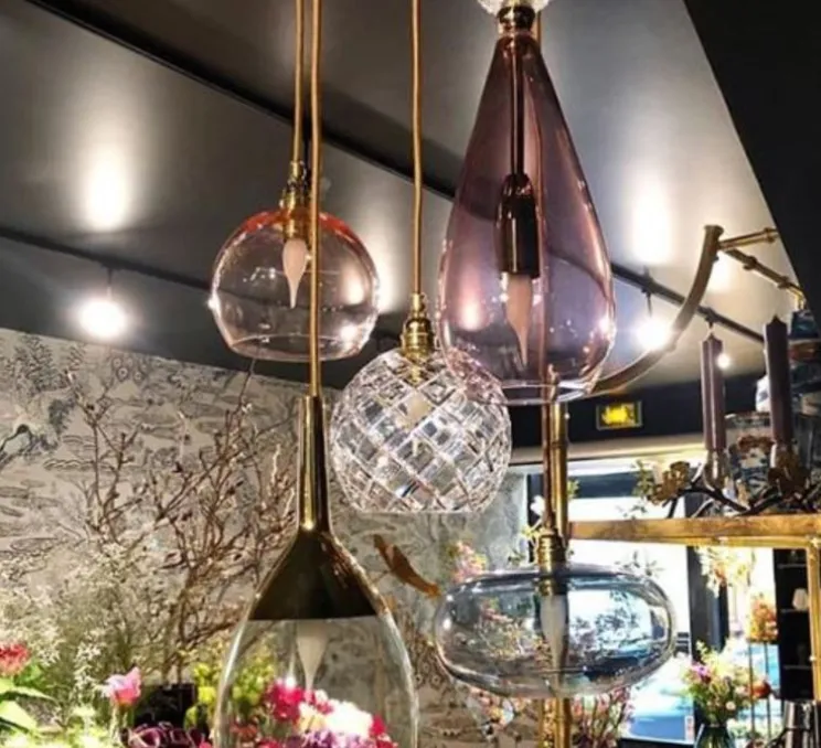 Suspension, Large Check, Crystal Rowan 15,5, transparent, or , Ø15cm, H15cm - Ebb and Flow