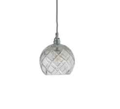 Suspension, Large Check, Crystal Rowan 15,5, transparent, argent, Ø15cm, H15cm - Ebb and Flow