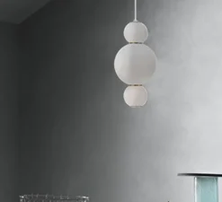 Suspension, LED, 1180 lm, 2700 K, A, Pearls , blanc, or, Ø18cm, H36cm - Formagenda