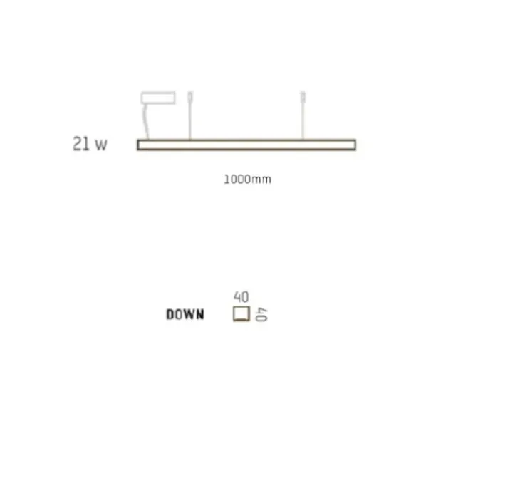 Suspension, LED40, blanc, 2700K, L100cm - TUNTO