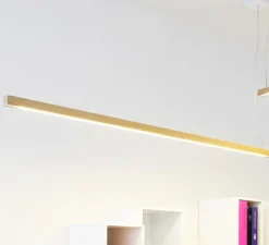 Suspension, LED28, chêne, 3000K, 670 lm, L120cm - TUNTO