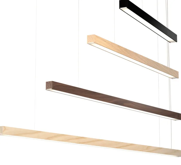 Suspension, LED40, chêne, 3000K, L100cm, H4cm, DALI - TUNTO