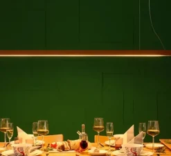 Suspension, LED40 pendant, chêne naturel, LED, 3000K, 1800lm, L160cm, H4cm - TUNTO