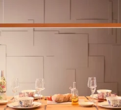 Suspension, LED40 pendant, chêne naturel, LED, 3000K, 1800lm, L160cm, H4cm - TUNTO