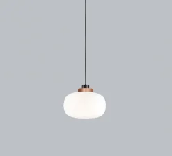 Suspension, Legier 557.24, noir, verre opal, laiton, LED 2700K, 1200lm, Ø35cm - Tooy